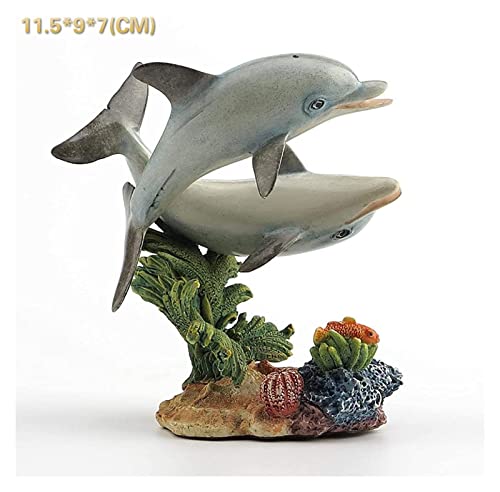 Figurines de table deux dauphins en statue moderne decoration de maison - 2