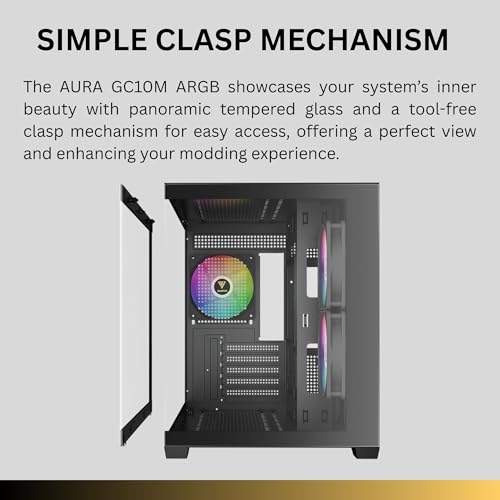 Image of GAMDIAS Micro-ATX Tower Computer Case with Tempered Glass, Gaming M-ATX PC Case with 3X 120mm ARGB Fans, Support Up to 9X Fans Airflow, 360mm AIO /Radiator, 400mm GPU /VGA, 165mm CPU Cooler, 160mm PSU