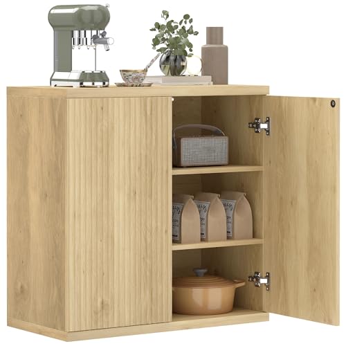 HOMCOM Buffet Salon, Meuble de Rangement avec Double Porte à Fermeture Douce et étagère réglable, Style Moderne, Buffet Salle à Manger et Cuisine, 78 x 39...