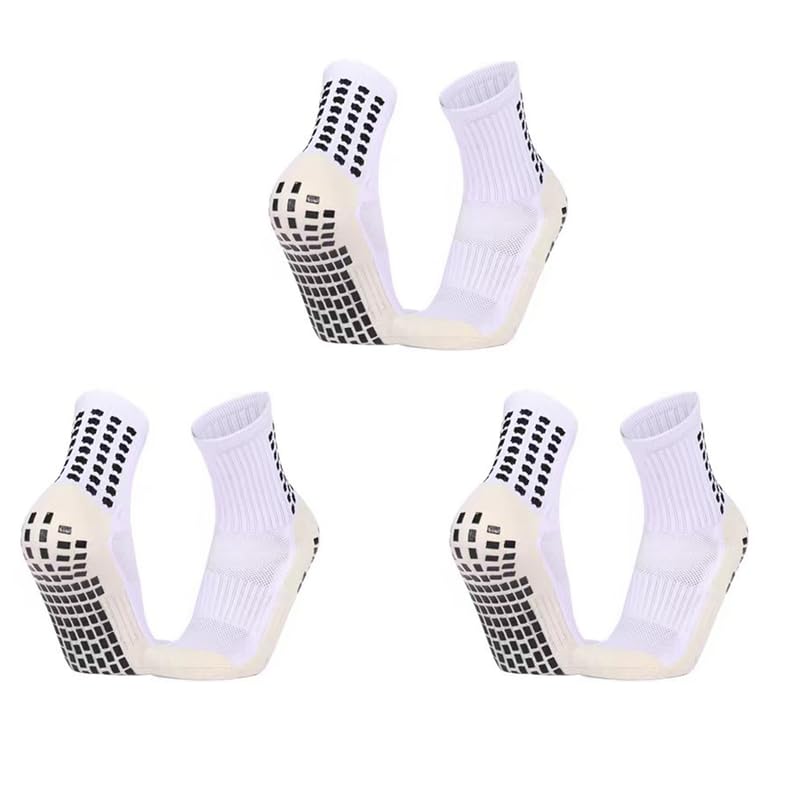 DAISHA 1/3 Pair Anti Slip Ankle Grips Athletic Socks with Silicone Pads for Soccer,Football,Basketball,Hockey,Yoga.