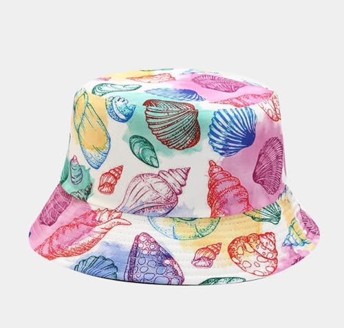 Image of Quanhaigou Bucket Hat for Men Women,Packable Reversible Printed Sun Hats,Fisherman Outdoor Summer Travel Hiking Beach Caps (Colorful Shell)