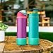 Alwenid 2PCS Silicone Water Bottle Boot for Owala 24 Oz, Anti-Slip Protective Sleeve Bottom Bumper Protector for FreeSip, Twist, and Flip Stainless Steel Water Bottles (Cyan)