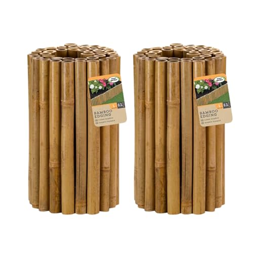 Garden Mile 4x Bambus Einfassung 30cm x 1m Garten Rasen Grenze Zaun...
