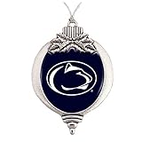 Penn State Nittany Lions Bulb Silver Metal Christmas Ornament Gift Tree Decoration