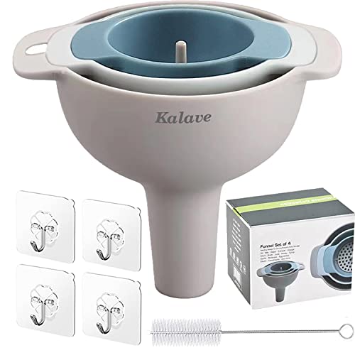 Comparison: Best Funnels For Kitchen 10 Set of 4 Funnels for Filling Bottles, BPA-Free Food Grade Kitchen Funnels with Detachable Strainer Filter for Kitchen Use Oil, Liquid, Dry Ingredients and Powder