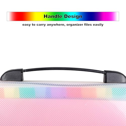 Image of Shuttle Art Expanding Files Folder, 13 Pockets A4 Letter Size Document Organizer, School Supplies Stationery Storage Bag, Multi Layer Accordion, Documents Paper Holder for Office,School,Home(Rainbow)