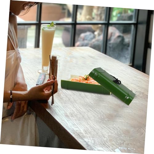 Plato para servir sushi en forma de bote de bambú miniatura 3
