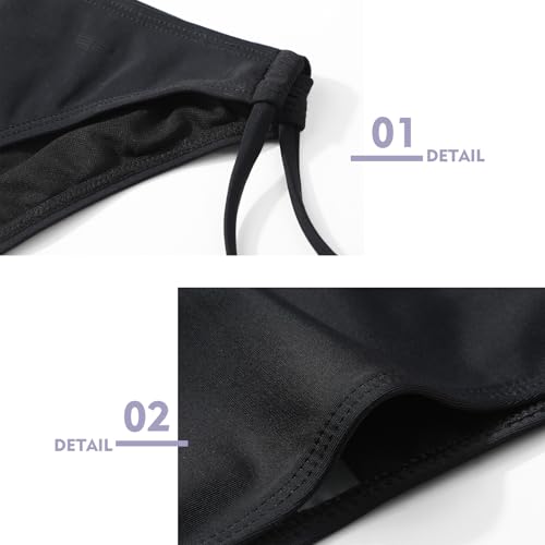 SEAFORM Women Swimsuit Bikini Bottoms String Adjustable Side Tie Bikini Bottoms 2 Pack High and Low Bikini Bottom for Women4