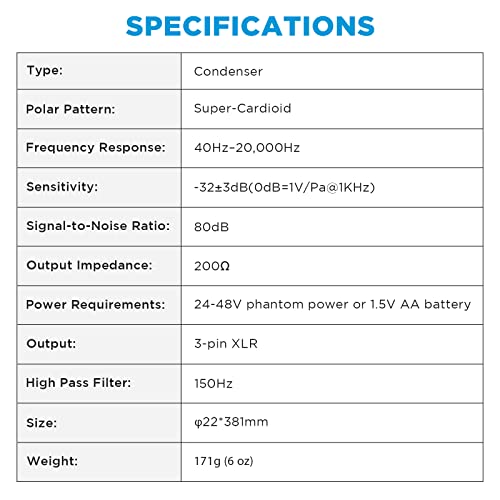 Image of BOYA BY-BM6060L External Shotgun Microphone for Camera DSLR,Super-Cardioid Mic with Shockmount for Film Vlog, Professional Condenser Microphones for Video Recording Voice Interview YouTube