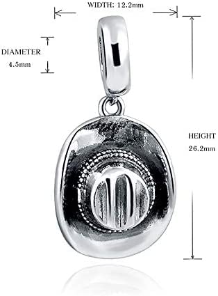 Bolenvi Cowboy Hat Dangle Pendant Charm - Omni Clasp Clip on 925 Sterling Silver Charms Compatible with Pandora & Similar Bracelets, Necklaces & DIY Jewelry2