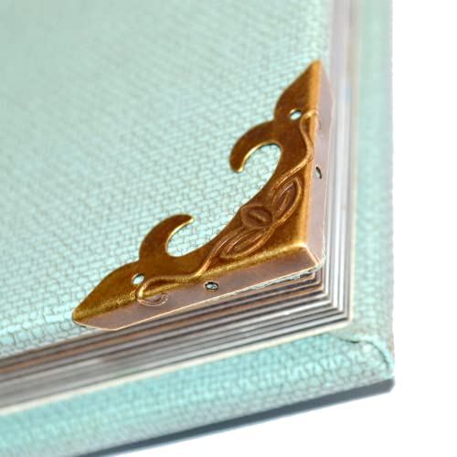 Image of 20 Pcs Vintage Bronze Corner Protectors Decorative Metal Edge Covers Antique Safety Guards Retro Right Angle Bracket with Nails for Furniture Edge Wood Case Corner Jewelry Box (Side Length:1-1 /4 inch)