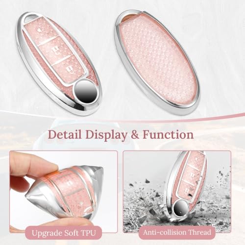 Image of Key Fob Cover for Nissan, Pink Rhinestone Loop