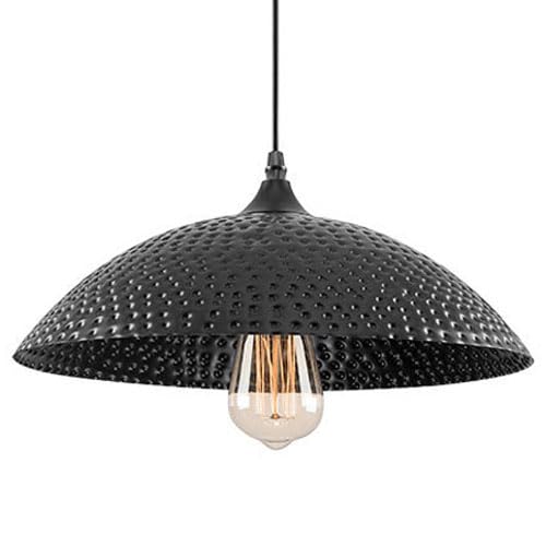 Suspension industrielle E27 luminaire plafonnier en fer noir pour salon