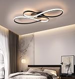 DDYY Schwarz LED Deckenleuchte Schlafzimmer,Wohnzimmer Deckenleuchte Moderne,mit...