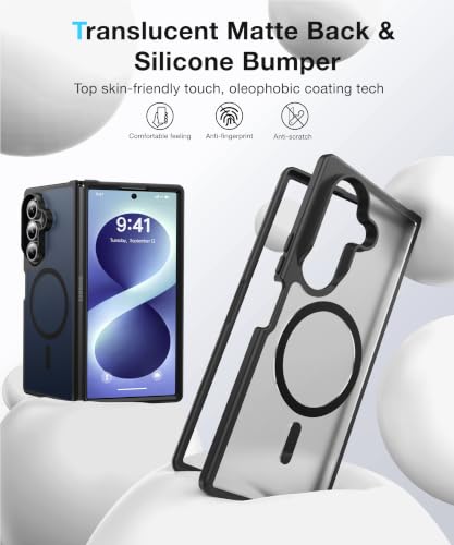 Image of NO.1 Magnetic for Samsung Galaxy Z Fold 8 Ultra Case with MagSafe | [Military Grade Drop Tested][Translucent Matte][Anti-Fingerprint] Soft Silicone Bumper for Samsung Fold 8 Ultra Case,Black