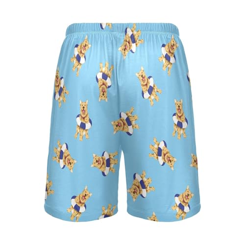 Pajama Shorts for Men Golden Retriever Dog Summer Pajama Pants with Pocket Pjs Bottoms Sleep Shorts2