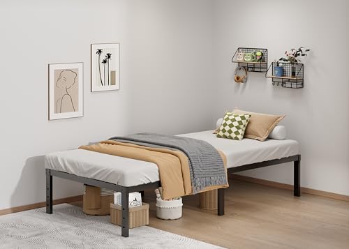 Image of LUMUNANCE Metal Bed Frame Twin XL Size - 14 Inch Heavy-Duty Twin XL Platform Bed Frame No Box Spring Needed, Easy Assembly, Noise-Free, Sturdy Mattress Foundation, Underbed Storage Space