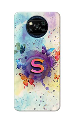 Image of PRINTFIDAA� Printed Hard Back Cover Case for Mi Poco X3 | Poco X3 Pro | Poco X3 NFC Back Cover (Alphabet S) -2808