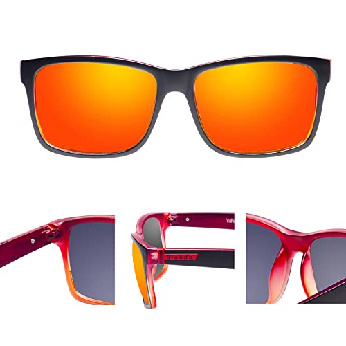 Viahda Sports Polarized Sunglasses For Men Cycling Driving Fishing Sun Glasses Women 100% Uv Protection Hd5089 (C16 Red&Rose/Red Mirror Polarized Lens) #TOP3