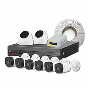 CP PLUS High-Performing Security Kit with 8 Cameras 2.4MP Resolution, 2 Dome Cameras & 6 Bullet Cameras, 8 Channel DVR w/o Hard Disk, 90meter Co-axial Cable||