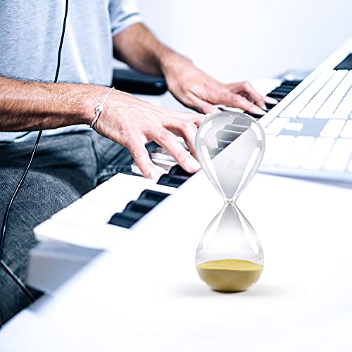 Hourglass Sand Timers - Swisselite Biloba Hourglass Sand Timer Inspired Glass/Home, Desk, Office Decor (8Inch-30Mins Gold) #TOP6