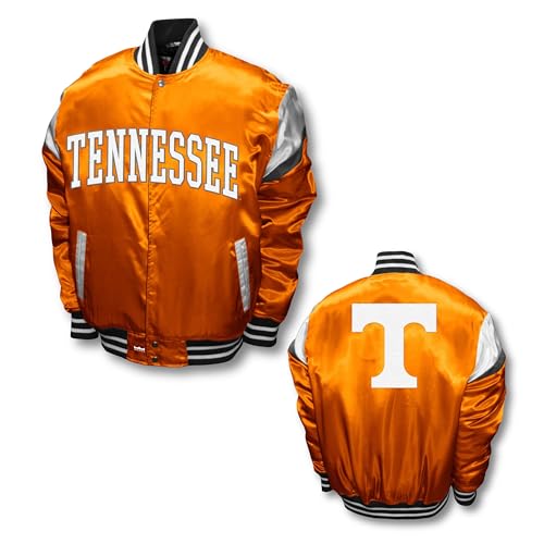 2Bhip NCAA Tennessee Volunteers Adult Mens College Lightweight Satin Bomber Varsity Jacket Fall Coat Jackets