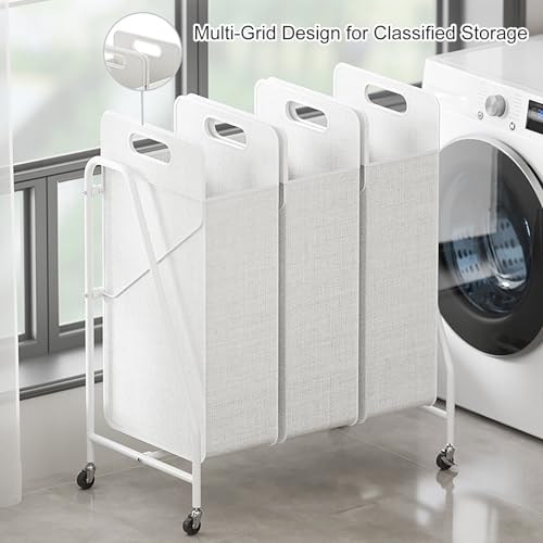 Trieur de linge à 2 sacs chariot à roulettes amovibles