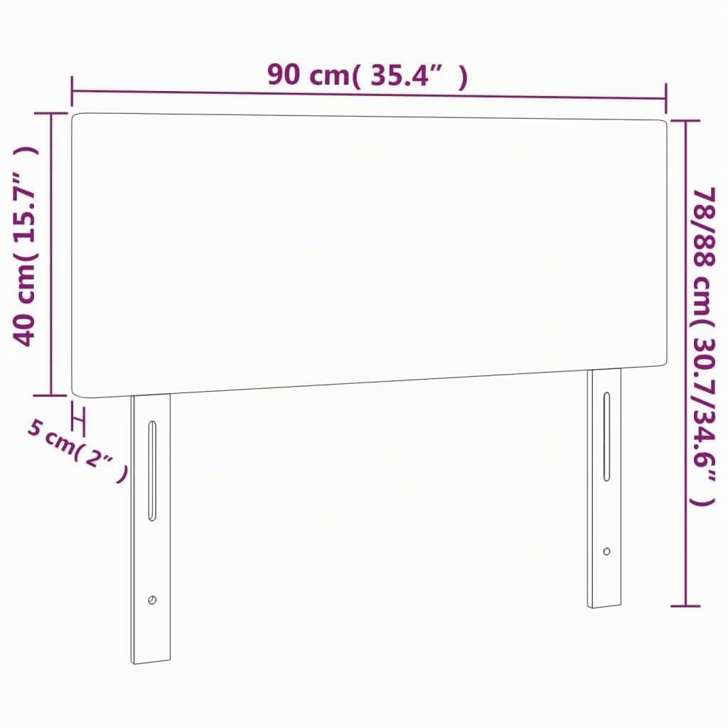 vidaXL Cabecero Cama Tapizado Acolchado Antimancha Protector Cubierto Elástico Prueba Polvo Funda Dormitorio de Cuero Sintético Negro 90x5x78/88 cm