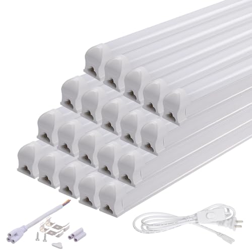 器具一体型 40W型 昼白色 高輝度 2300LM 120cm AC85~265V対応 5000Kの太陽光に近い自然な光 led蛍光管 直管 Ledランプ ledライト 軽量 取り付け簡単 省エネ 天井/キッチン照明用 PL保険加入済 20本