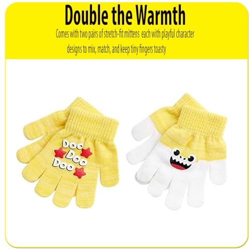 Image of Nickelodeon Boys' Baby Shark Winter Hat and 2 Pairs of Mitten Set (Toddler)