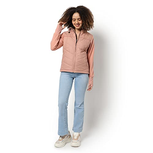 Image of PINACOLADA Women's Puffer Regular Fit Bomber Jacket For Winter Wear | Standing Collar | Full Sleeve | Zipper | Casual Jacket For Woman & Girl | Western Stylish Jacket For Women