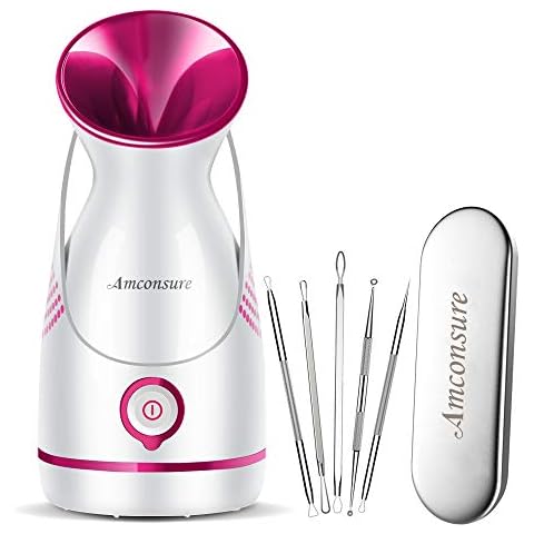 Amconsure Facial Steamer with 5 Piece Stainless Steel Skin Kit Cover