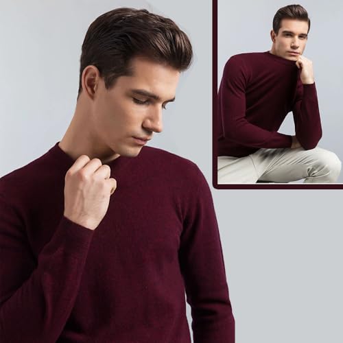 Men's Men's Round Neck Sweater Knitted Sweater Solid Color Casual Long Sleeved Sweater Pullover3
