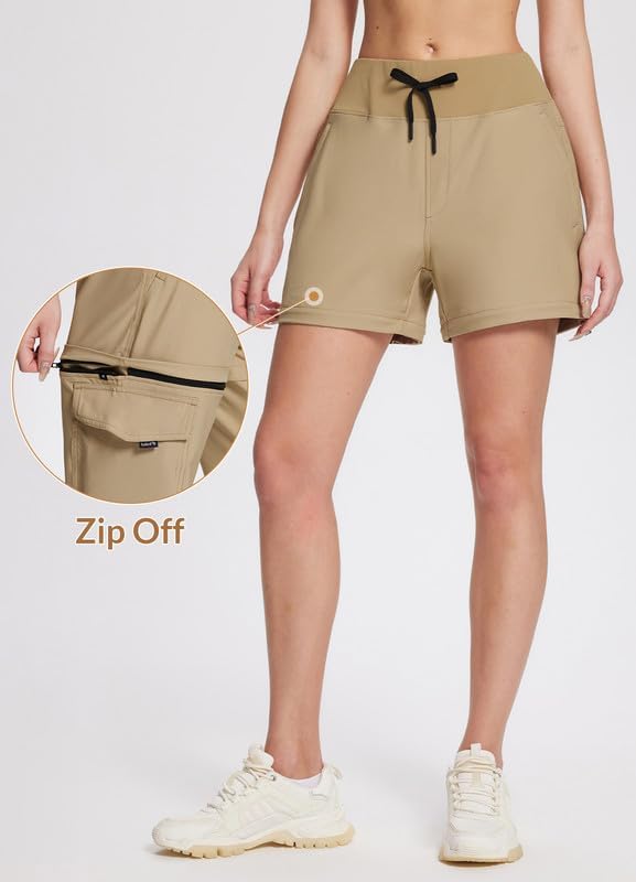 Miniatura 3 de BALEAF Pantalones convertibles para mujer, pantalones deportivos de senderismo de secado rápido, resistentes al agua, pantalones deportivos cargo