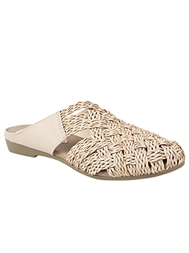 Image of The White Pole Slip on Slides Flat Mules Bellies Jutti Sandals for Women and Girls
