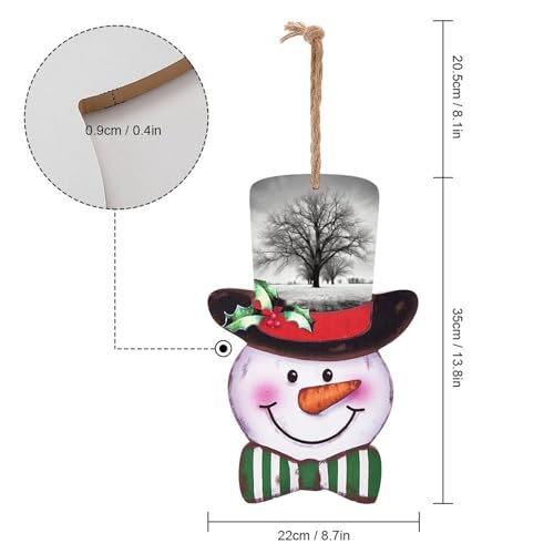 Arbre noir et blanc imprimé sur planche bois déco Noël maison - 3