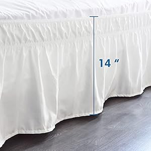Aemilaselasticwrinklebedskirtsforadjustablebedsupersoftmicrofibertailoredwraparounddustruffleforqueensize14inchdropwhite  Urban Country Home Decor Aemilas elastic wrinkle bed skirts for adjustable bed super soft microfiber tailored wrap around dust ruffle for queen size 14 inch drop white  urban country home decor