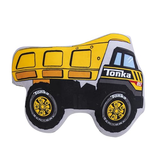 Image of Northwest Hasbro Tonka Dumper Cloud Pillow, Plush Comfort for Kids Adults, Bedroom Playroom Decor, Spot Clean, 12 Inch