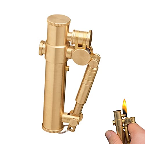 Briquet à essence au kérosène en laiton vintage avec mécanique automatique