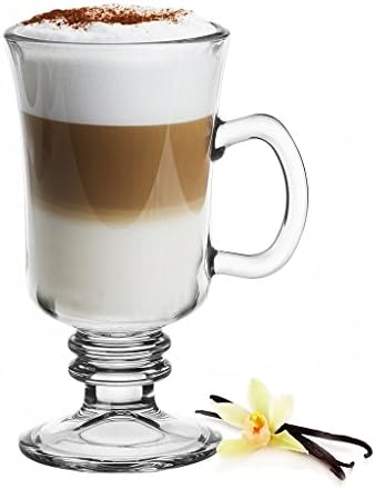 6 Verres Irish Café avec Anse et 6 Cuillère en acier inoxydable Latte Macchiato gratuit