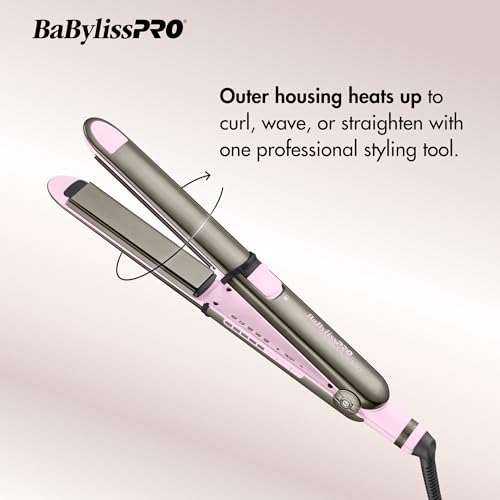 Image of BaBylissPRO Nano Titanium Prima Ionic Hair Straightener - Professional Flat Iron & Curling Iron in One for Stylists, Pro Styling Hair Tool