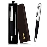Ancolo Gift Ballpoint Pen Set - with PU Leather, Metal Pen Gift Box Luxury Pen & 2 Black Ink Refills