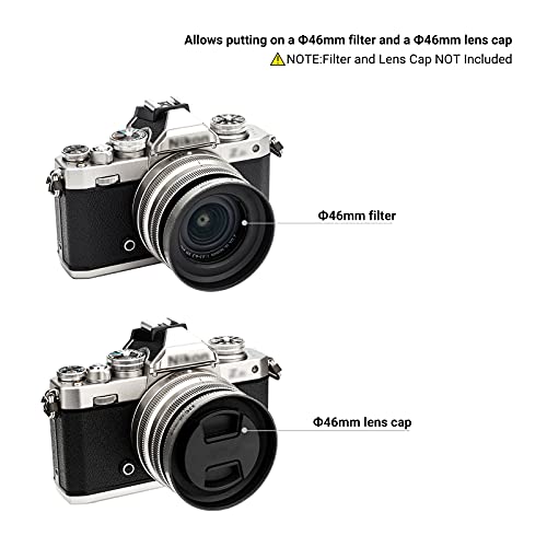 Capuchón para lente de cámara (plata) para NIKKOR Z DX 16-50mm f/3.5-6.3 VR, reemplazo del capuchón HN-40 de Nikon, compatible con tapa y filtro de 46 mm miniatura 2