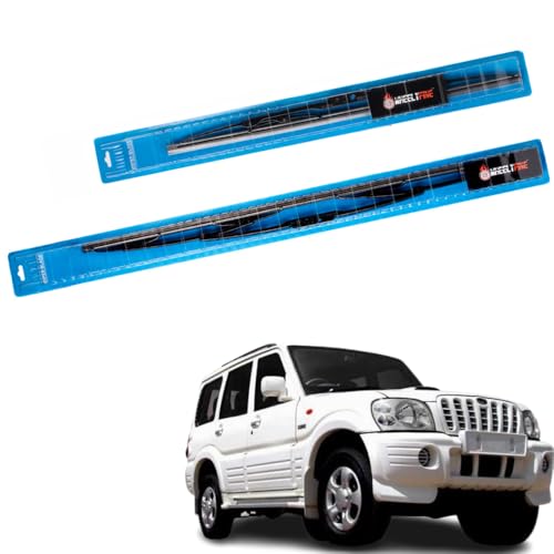 Image of Windshield Car Wiper Blades Metal Frame Water Repellant Cleaning Wiper Blades Refills Best for Mahindra Scorpio (2002 Onwards) Dr 20 inch /Pa 20 inch