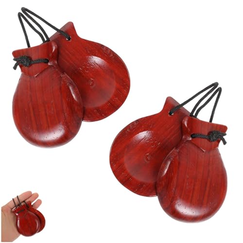 Granmagazz - Wooden Finger Castanets,Granmagazz 2 Pcs Traditional Castanet, Musical Castanets Instrument Music Educational Clap Board Musical Percussion Instruments for Adults