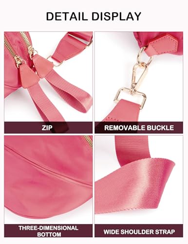 Image of FEIBOON Spacious Nylon Crossbody Bag Bum Bag Handbags Wallets Purses Trendy Shoulder Bag for Women