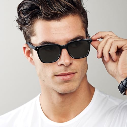 CARFIA Retro Acetate Polarized Sunglasses for Men UV Protection Square Classic Eyewear for Driving Outdoor2