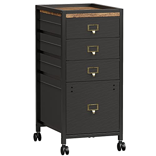 Alkmaar Archivador móvil vertical para tamaño A4 o carta, color negro rústico