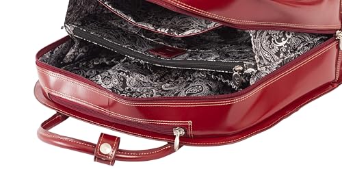 Image of McKlein GRANVILLE, Top Grain Cowhide Leather, 15 inch Leather Horizontal Wheeled Ladies' Laptop /Computer & Tablet Business Briefcase /Rolling Overnight Travel Bag, Removable trolley case
