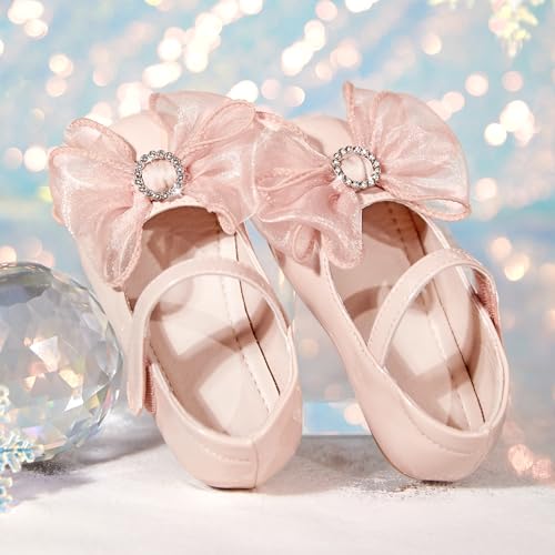 Image of GINFIVE Toddler Girls Dress Shoes Little Girls Mary Janes Ballerina Flats Shoes Toddler